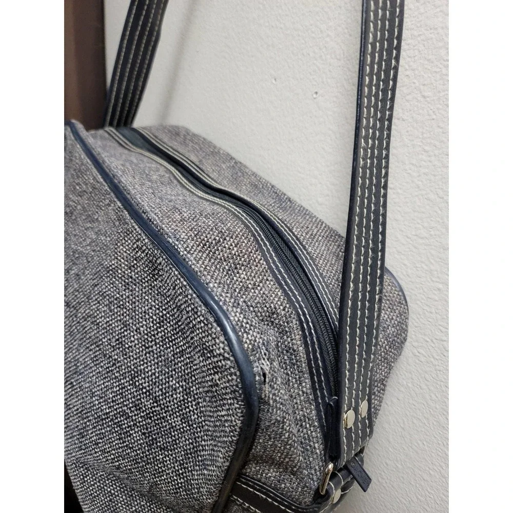 Vtg Jordache Shoulder Travel Overnight Bag Tweed Luggage